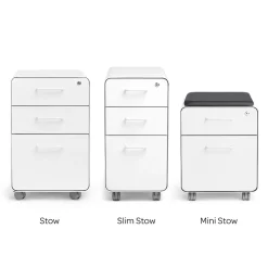 Discount Black Mini Stow 2-Drawer Vertical File Cabinet, Rolling, Black (104730) File Cabinets