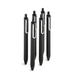 Poppin Black Retractable Gel Luxe Pen, Black Ink, Set of 100 (104509)