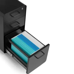 Sale Black Slim Stow 3-Drawer Vertical File Cabinet, Black (104666) File Cabinets