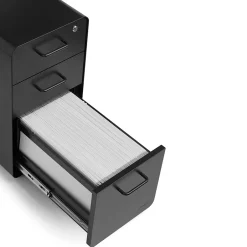 Sale Black Slim Stow 3-Drawer Vertical File Cabinet, Black (104666) File Cabinets