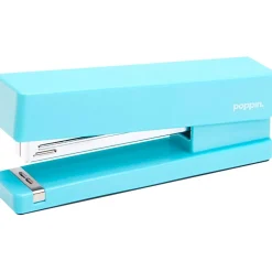 Poppin Desktop Stapler, 20-Sheet Capacity, Aqua (100160) Clearance