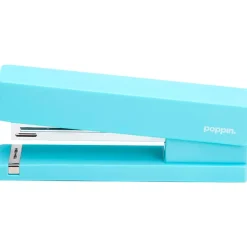 Poppin Desktop Stapler, 20-Sheet Capacity, Aqua (100160) Clearance