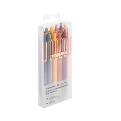 Poppin Luxe Retractable Gel Pens, Fine Point, 0.7mm, Black Ink, Dozen (107125) Online