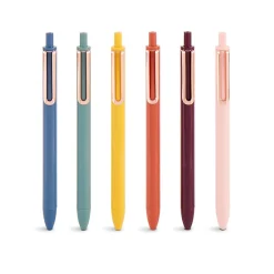 Poppin Luxe Retractable Gel Pens, Fine Point, 0.7mm, Black Ink, Dozen (107125) Online