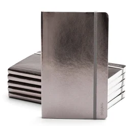Poppin Medium Soft Cover Notebooks, Gunmetal, 25/Pack Clearance