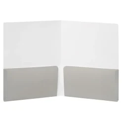 Poppin 2-Pocket Portfolio Folder, Blush/Light Gray (105225) Clearance