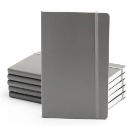 Poppin Professional Notebooks, 5" x 8.25", College Ruled, 96 Sheets, Gray/Silver, 25/Set (104134) Clearance