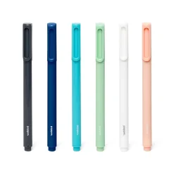 Poppin Signature Ballpoint Pens, Medium Point, Black Ink, 6/Pack (105066) Hot