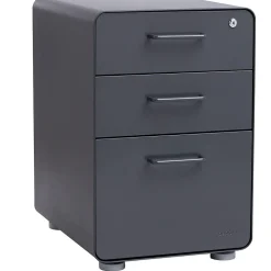 Stow 3 Drawer Vertical File, Charcoal, Letter/Legal, 15.75''W (103536) File Cabinets