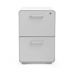 Clearance , Stow 2-Drawer File Cabinet, White & Light Gray (101834) File Cabinets