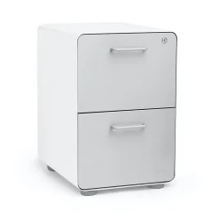 Clearance , Stow 2-Drawer File Cabinet, White & Light Gray (101834) File Cabinets