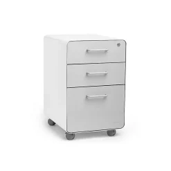 Sale Stow 3-Drawer Mobile Vertical File Cabinet, Letter/Legal Size, Lockable, 24"H x 15.75"W x 20"D, White/Light Gray (101251) File Cabinets