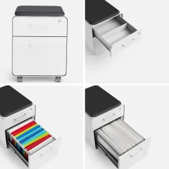 Stow 2-Drawer Mobile Vertical File Cabinet, Letter/Legal Size, Lockable, 21.5