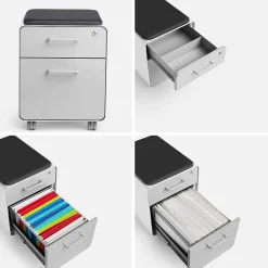 Discount Stow 2-Drawer Mobile Vertical File Cabinet, Letter/Legal Size, Lockable, 21.5