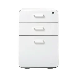 Stow 3-Drawer Mobile Vertical File Cabinet, Letter/Legal Size, Lockable, 24