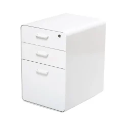 Stow 3-Drawer Mobile Vertical File Cabinet, Letter/Legal Size, Lockable, 24
