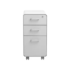 Sale The Sort-It-Out 3-Drawer Mobile Vertical File Cabinet, Letter/Legal Size, Lockable, White/Light Gray (104743) File Cabinets