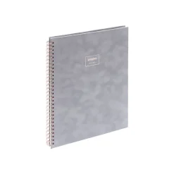 Poppin Velvet Professional Notebooks, 8.25" x 10.25", Narrow Ruled, 40 Sheets, Gray/Silver (106160)