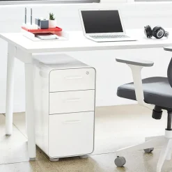 Hot White + Light Gray Slim Stow 3-Drawer vertical File Cabinet, Light Gray (104668) File Cabinets