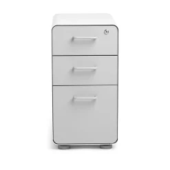 Hot White + Light Gray Slim Stow 3-Drawer vertical File Cabinet, Light Gray (104668) File Cabinets