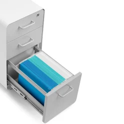 Hot White + Light Gray Slim Stow 3-Drawer vertical File Cabinet, Light Gray (104668) File Cabinets