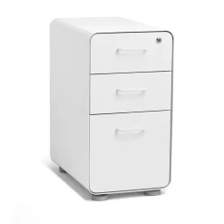Clearance White Slim Stow 3-Drawer Vertical File Cabinet, White (104667) File Cabinets