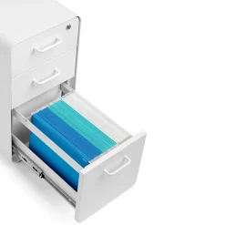 Clearance White Slim Stow 3-Drawer Vertical File Cabinet, White (104667) File Cabinets