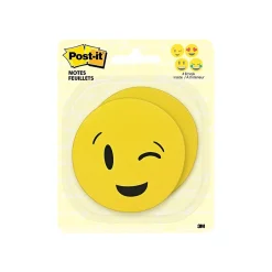 Outlet Emoji designs Super Sticky Printed Notes, 3" x 3", Yellow, 30 Sheets/Pad, 2 Pads/Pack (BC-2030-EMOJI) Post-It Notes