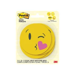 Outlet Emoji designs Super Sticky Printed Notes, 3" x 3", Yellow, 30 Sheets/Pad, 2 Pads/Pack (BC-2030-EMOJI) Post-It Notes