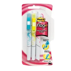 Post-it ® Flag + Highlighter & Pen, 150 Flags/Pack, 3 Highlighter Pens/Pack (691-HLP3-BLK) Outlet