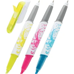 Post-it ® Flag + Highlighter & Pen, 150 Flags/Pack, 3 Highlighter Pens/Pack (691-HLP3-BLK) Outlet