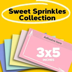 Outlet Greener Recycled Notes, 3" x 5", Sweet Sprinkles Collection, 100 Sheet/Pad, 5 Pads/Pack (655RPA) Post-It Notes