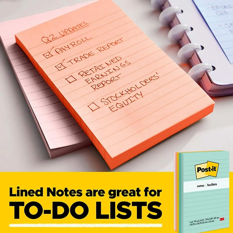 Clearance Notes, 1 3/8" x 1 7/8", Collection, 100 Sheet/Pad, 24 Pads/Pack (65324APVAD) Post-It Notes