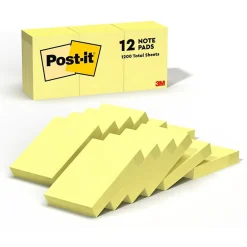 Discount Notes, 1 3/8" x 1 7/8", Collection, 100 Sheet/Pad, 12 Pads/Pack (653-YW) Post-It Notes