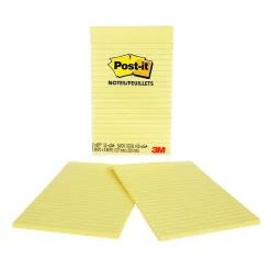 Online Notes, 5" x 8", Canary Collection, Lined, 50 Sheet/Pad, 2 Pads/Pack (663-YW) Post-It Notes