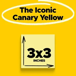 Discount Notes, 3" x 3", Canary Collection, 100 Sheet/Pad, 24 Pads/Pack (654-24VAD-B) Post-It Notes