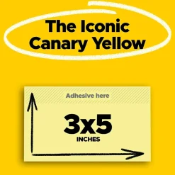 Sale Notes, 3" x 5", Canary Collection, 90 Sheet/Pad, 24 Pads/Pack (65524VADB) Post-It Notes