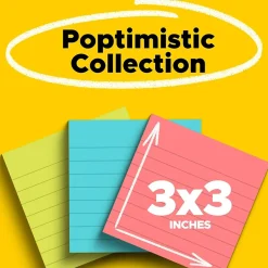 New Notes, 3" x 3", Poptimistic Collection, 50 Sheet/Pad, 3 Pads/Pack (6301) Post-It Notes