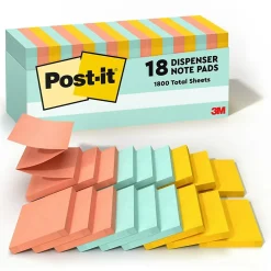 Discount Pop-up Notes, 3" x 3", Collection, 100 Sheet/Pad, 18 Pads/Pack (MMMR33018APCP) Post-It Notes
