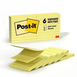 Sale Pop-up Notes, 3" x 3", Canary Collection, Lined, 100 Sheet/Pad, 6 Pads/Pack (R335) Post-It Notes