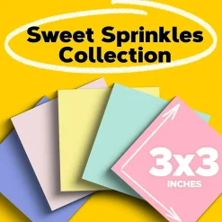 Clearance Recycled Notes, 3" x 3", Sweet Sprinkles Collection, 100 Sheet/Pad, 12 Pads/Pack (654-RP-A/654-A) Post-It Notes