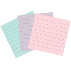 Hot Recycled Super Sticky Notes, 4" x 4", Collection, Lined, 70 Sheet/Pad, 3 Pads/Pack (675R-3SSNRP) Post-It Notes