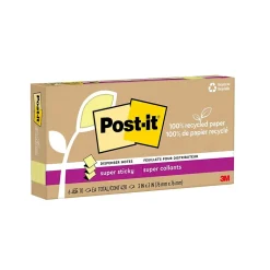 Hot Recycled Super Sticky Pop-up Notes, 3" x 3", Canary Collection, 70 Sheet/Pad, 6 Pads/Pack (R330R-6SSCY) Post-It Notes