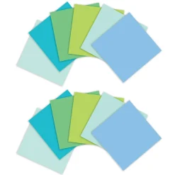 Hot Recycled Super Sticky Notes, 3" x 3", Oasis Collection, 70 Sheet/Pad, 12 Pads/Pack (654R-12SST) Post-It Notes