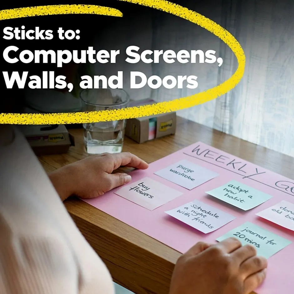 Outlet Recycled Super Sticky Notes, 3" x 3", Oasis Collection, 70 Sheet/Pad, 24 Pads/Pack (654R-24SST-CP) Post-It Notes