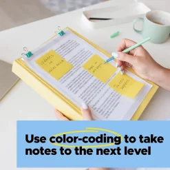 Clearance Recycled Super Sticky Notes, 3" x 3", Canary Collection, 70 Sheet/Pad, 5 Pads/Pack (654R-5SSCY) Post-It Notes