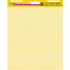 Clearance ® Super Sticky Easel Pad, 25" x 30", Yellow with Lines, 30 Sheets/Pad (561) Easel Paper Pads