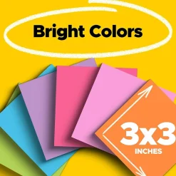 Online Super Sticky Notes, 3" x 3", Assorted Collection, 45 Sheet/Pad, 15 Pads/Pack (654-15SSCP) Post-It Notes