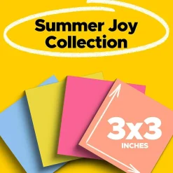Outlet Super Sticky Notes, 3" x 3", Collection, 70 Sheet/Pad, 24 Pads/Pack (654-24SSJOY-CP) Post-It Notes