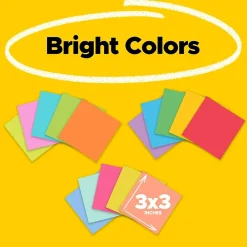 Outlet Super Sticky Notes, 3" x 3", Assorted Collection, 45 Sheet/Pad, 15 Pads/Pack (654-15SSBTS-SR) Sticky Notes